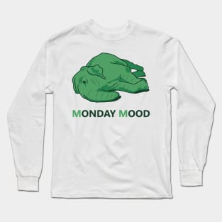 Monday Mood of a tired green elephant Long Sleeve T-Shirt